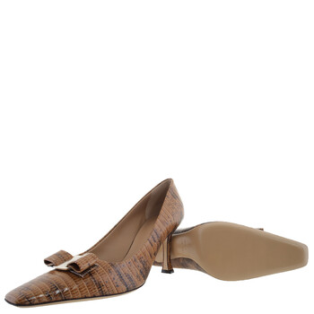 New Vara Sleek Croc-Embossed Pumps