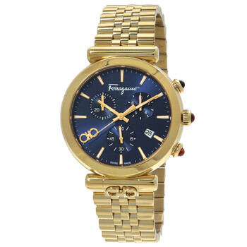 【FERRAGAMO】Ora Chronograph Watch ブルー文字盤 40mm FERRAGAMO Ora Two-Tone Bracelet Watch, 40mm | Nordstromrack