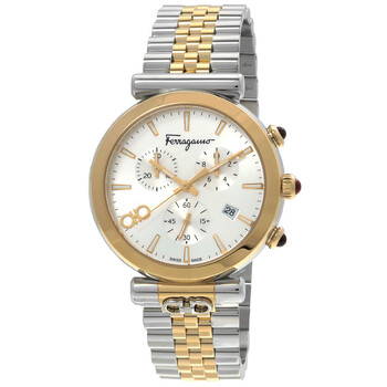 Ferragamo Ora Chronograph Quartz Silver Dial Two-Tone Ladies
