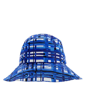 Plaid Cotton Bucket Hat, Size 57