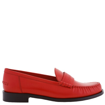 Red Irina Leather Moccasins