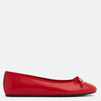 Red Leather Ballet Flats, Size 11 C 01D655 754015