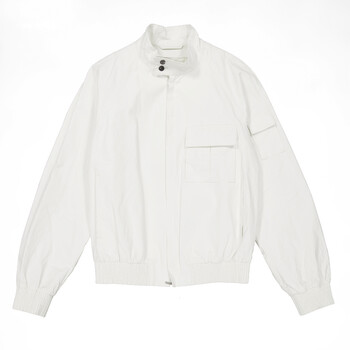 Standing Collar Zipped Linen Jacket 143917 773476