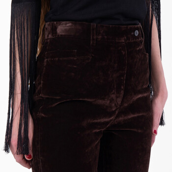 Straight-Leg Flock Velvet Trouser