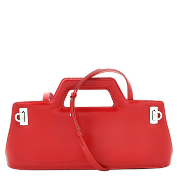 Ferragamo Logo Printed Small Hug Leather Bag 215608 766761
