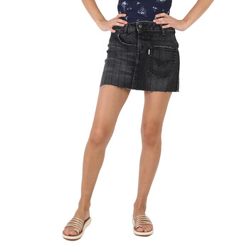 【送料&関税込】Balenciaga Cutup Denim Mini Skirt Balenciaga Ladies Cotton Denim Cut-Up Mini Skirt, Brand Size