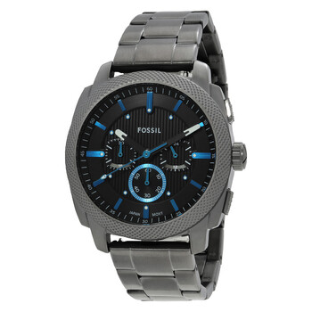 Fossil Nate Chronograph Black Dial Black Ion-plated Men's