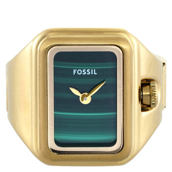 Fossil Watch Ring Two-Hand Pave Black Stainless Steel Watch ES5449