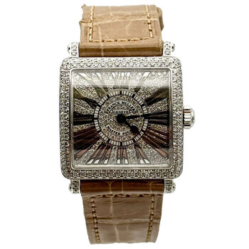 Master Square Quartz Diamond Ladies Watch 6002 S QZ R D CD-TAN