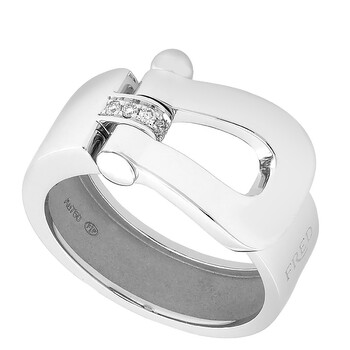 Force 10 Large Model 18k White Gold Ring, Size 58