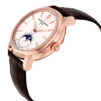 Classic Moonphase Automatic Silver Dial Brown Leather Men's Watch FC-715V4H4 Classic Moonphase Automatic Silver Dial Brown Leather Men's Watch FC-715V4H4