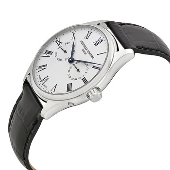 Classics Silver Dial Men's Black Leather Watch