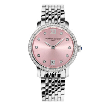 Classics Slimline Quartz Diamond Pink Dial Ladies Watch FC-220LPD1SD26B Classics Slimline Quartz Diamond Pink Dial Ladies Watch FC-220LPD1SD26B