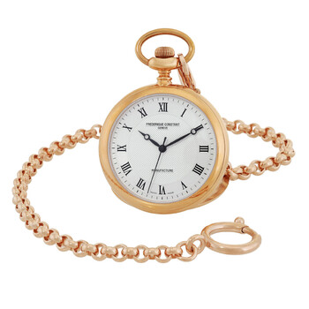 Manufacture Silver Dial Rose Gold Stainless Steel Pocket Watch FC-700MC6PW4