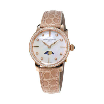 Slimline Moonphase Beige Alligator Leather Ladies Watch FC-206MPWD1SD9 Slimline Moonphase Beige Alligator Leather Ladies Watch FC-206MPWD1SD9