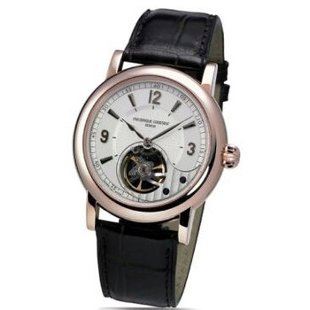 White Skeleton Dial Black Leather Men's Watch FC-930AS4H9