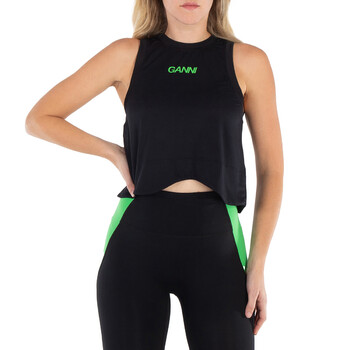 Black Active Logo Mesh Top