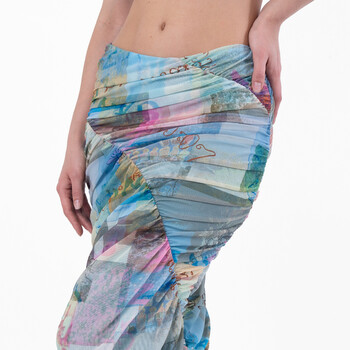 Ladies Wild Orchid Wild Orchid-Print Ruched Midi Skirt