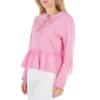 Orchid Smoke Tie String Peplum Blouse