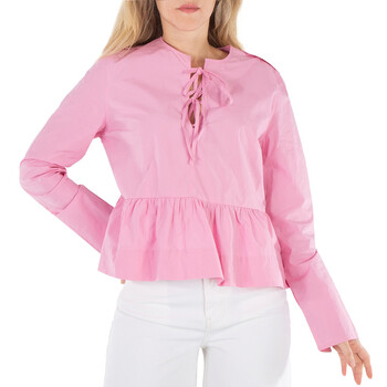 Orchid Smoke Tie String Peplum Blouse