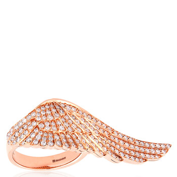 18k Rose Gold Diamond Wings Reflection Ring, Size 54 2011091002