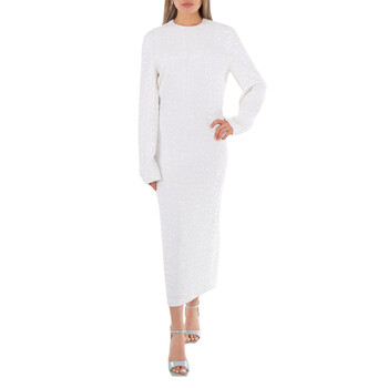 Gauchere Ladies White Vinona Long-Sleeve Sequined Stretch-Jersey Maxi Dress,  Brand Size 40 (US Size 8) 806 - Clothing - Jomashop