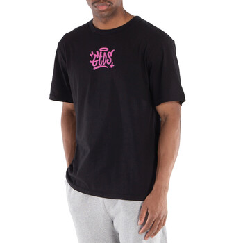 Black Graffiti Print Cotton T-Shirt