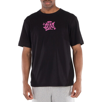 Black Graffiti Print Cotton T-Shirt