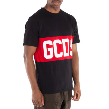 Black Logo Band Cotton T-Shirt