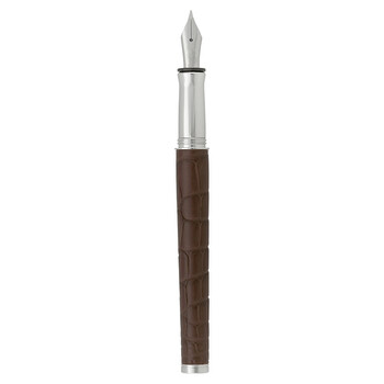 Bespoke All Brown Alligator & Sterling Silver Fountain Pen