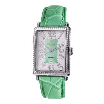 Avenue of Americas Automatic Diamond Silver/Light Green Dial Ladies Watch 6206NV