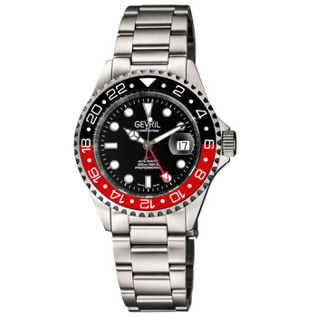 Gevril Wall Street Automatic Black Dial Pepsi Bezel Men's Watch