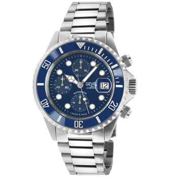 Wall Street Chrono Chronograph Automatic Blue Dial Men's Watch 4150A