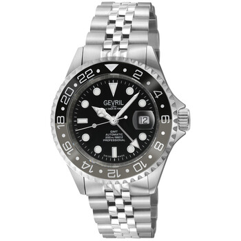 Gevril Wall Street GMT Black Dial Coke Bezel Men's Watch 4954B