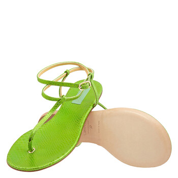 Ladies Kai Flip Flops Leather Flats