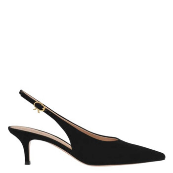 Robbie Sling 55 Suede Slingback Pumps G95538-55RIC-CAM-BLACK