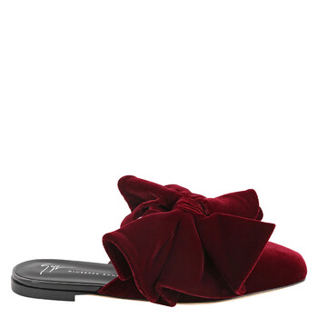 Giuseppe Zanotti Savarin Suede Bow Flat Mules, Brand Size 35  display picture 1