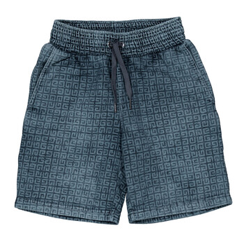 Boys 4G-Print Denim Shorts