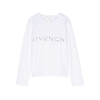 Givenchy Girls Beaded-Logo Long-Sleeve T-Shirt, Size 12Y H15335 