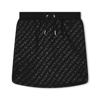 Kids All-Over Logo Print Cotton-Blend Skirt