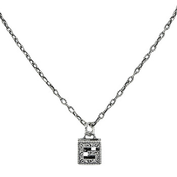 Gucci GG and bee engraved pendant necklace YBB728265001