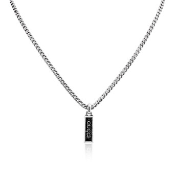 Gucci Black Enamel Pendant in sterling silver YBB678714003  