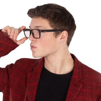 Demo Rectangular Men's Eyeglasses GG0011O 005 55 Demo Rectangular Men's Eyeglasses GG0011O 005 55