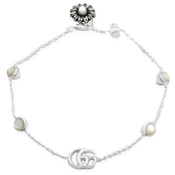 GG Marmont Mother of Pearl Sterling Silver Bracelet