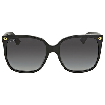 Gucci Grey Gradient Square Ladies Sunglasses GG0092S 001 55