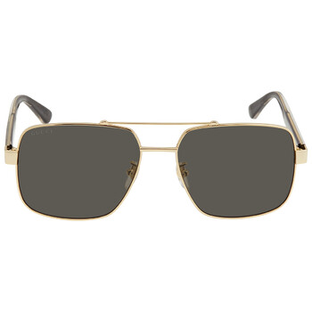 Gucci GG1018SK 001 Square Sunglasses - Gold / Grey NEW GUCCI GG1018SK 001 Gold SUNGLASSES 58-18-145mm B52mm  main image 4