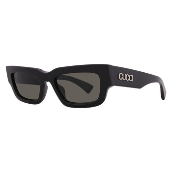 Grey Rectangular Men's Sunglasses GG1838S 001 52