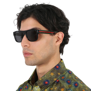 Grey Square Men's Sunglasses GG0341S 001 56