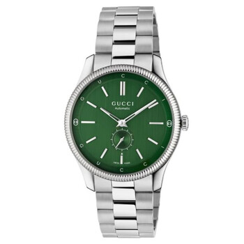 Gucci Interlocking G Quartz Green Dial Men's Watch YA142318