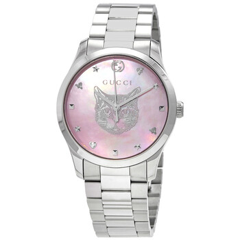 Gucci G-Timeless Silver Dial Ladies Watch YA126595